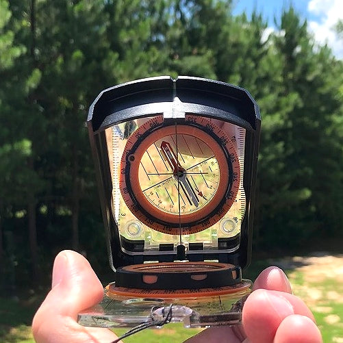 RS46 Mirrored Sighting Compass With Adjustable Declination & Map LED Light
