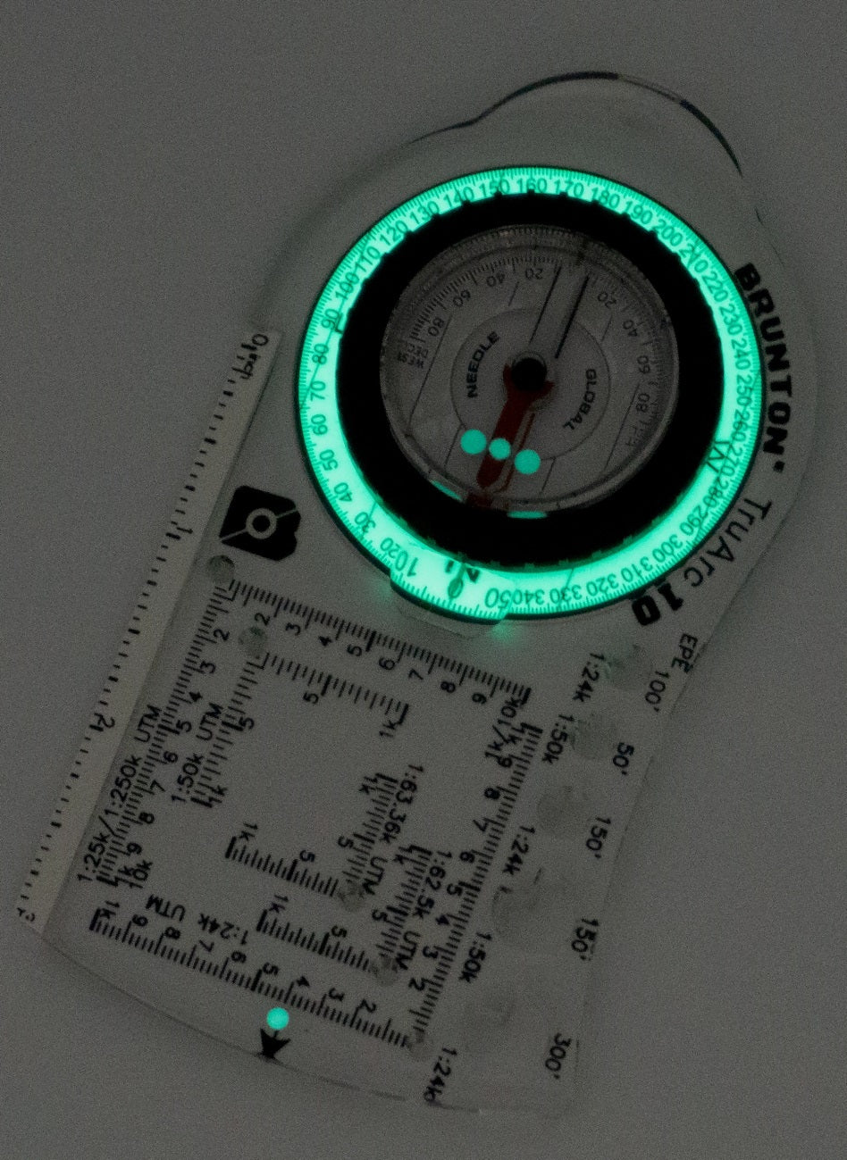 Brunton Truarc10 Luminous Compass - glowing in the dark