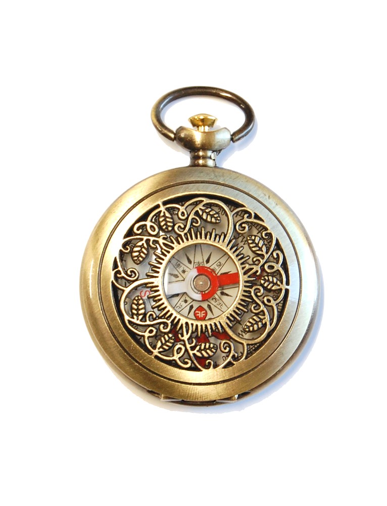 Jardin Bronze Pocket Compass - closed front