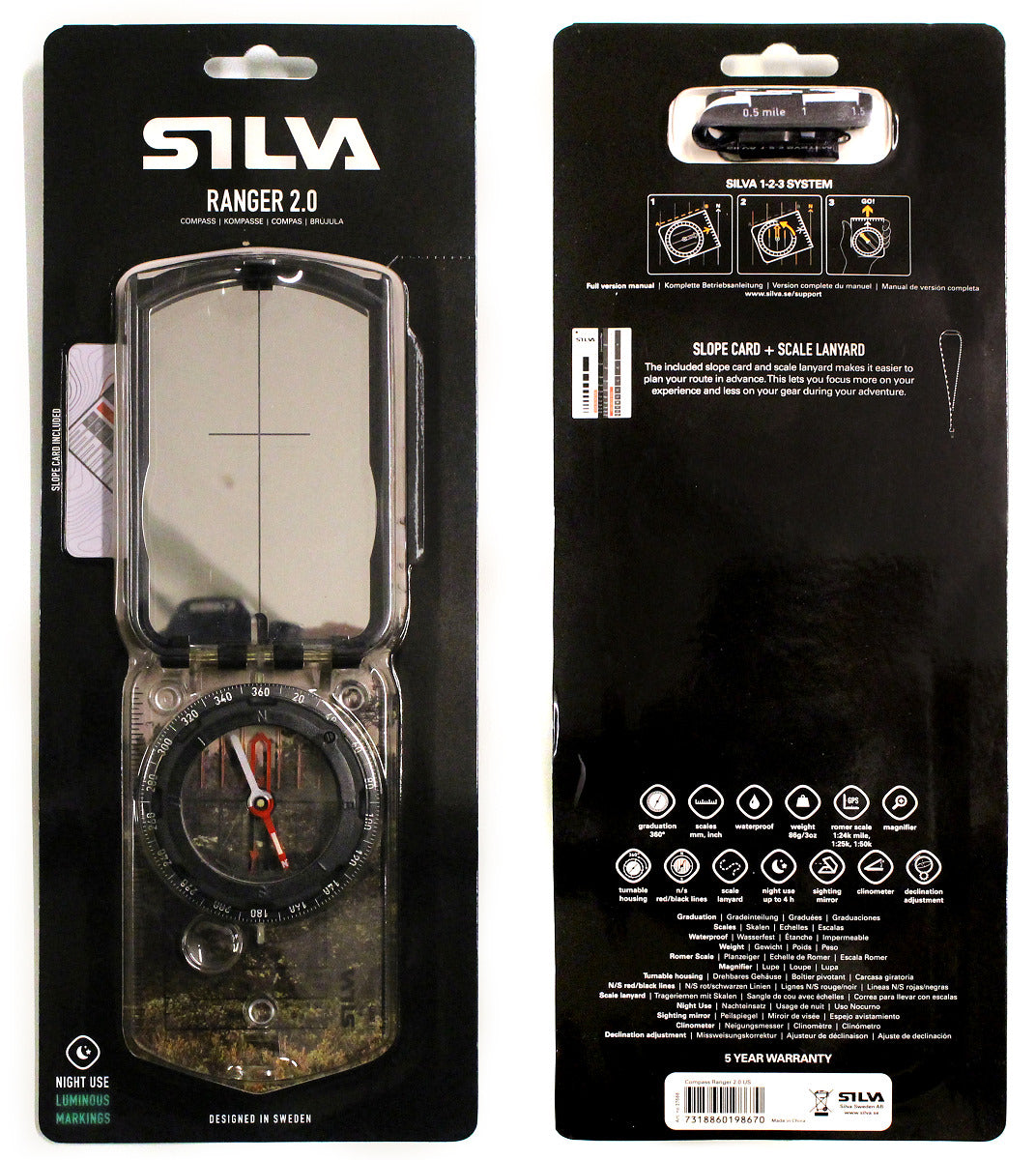 Silva Ranger 2.0 Mirror Compass - Black - in packaging