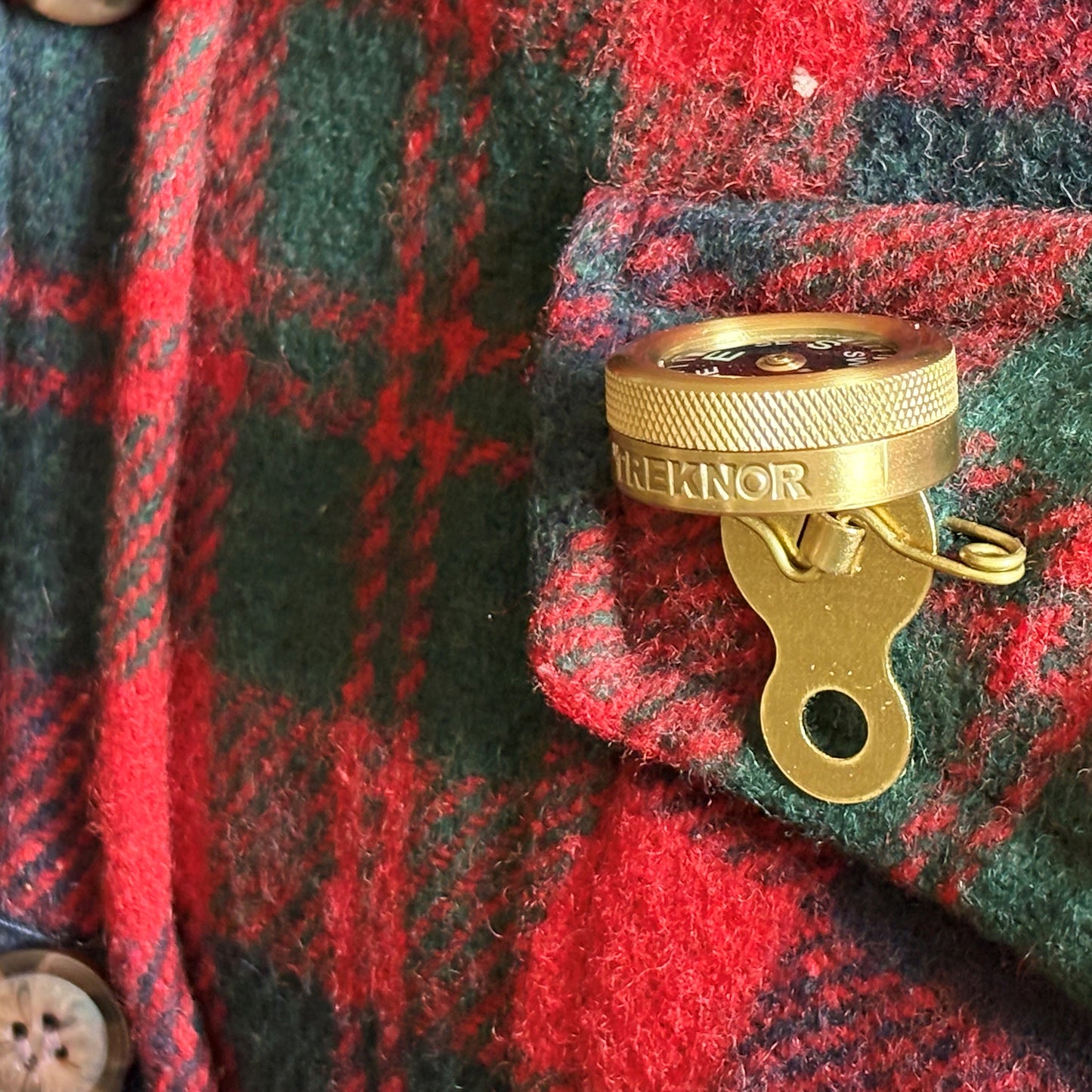 Treknor Brass Pin-On Compass
