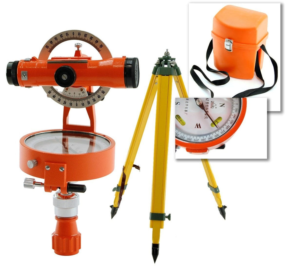 Harbin Theodolite Surveying Compass with Transiting 16X Telescope and