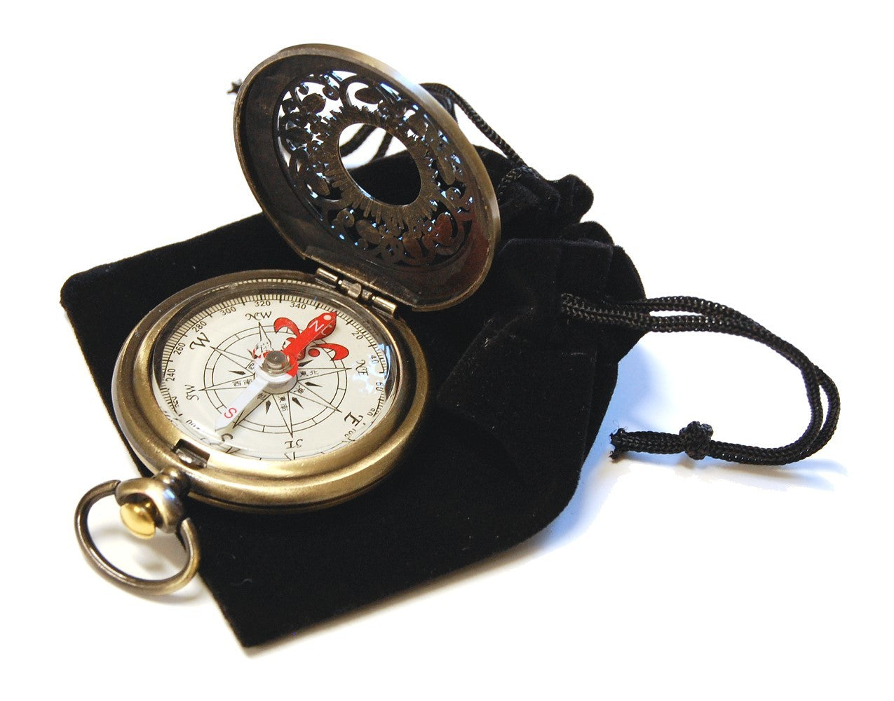 Jardin Bronze Pocket Compass - with pouch