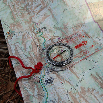 Treknor Orienteer compass on the map